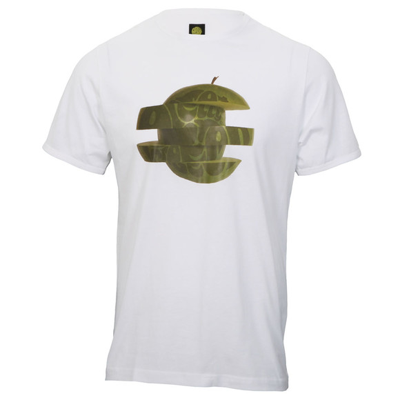 Pretty Green Mens White Pretty Green White Printed Apple Logo Tee main image