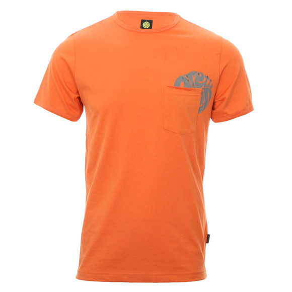 Pretty Green Mens Orange Pretty Green Orange Hidden Logo Pocket Tee main image