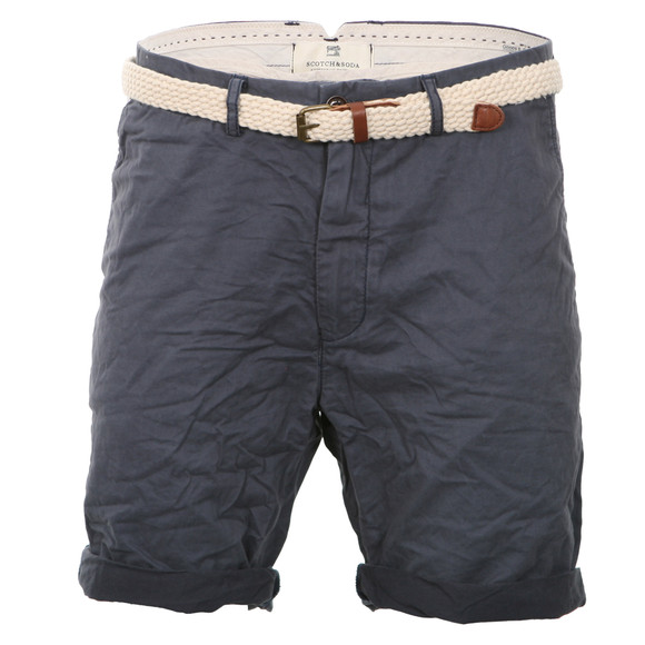 Scotch & Soda Mens Blue Scotch & Soda Navy Lightweight Chino Short With Belt main image