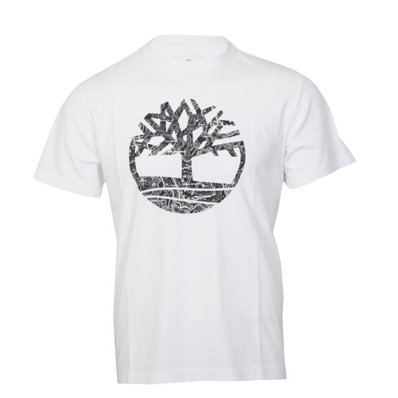 Timberland Mens White Timberland SS Topographic Tree Tee main image