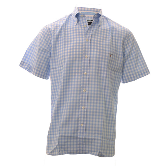 Gant Mens Blue Gant Washed Gingham RBD80 SS Shirt  main image