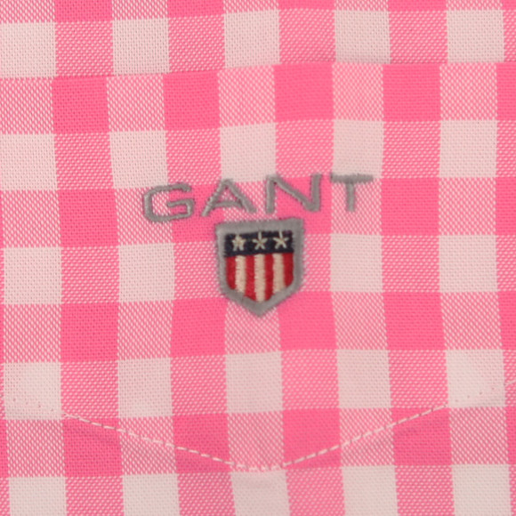 Gant Mens Pink Gant Washed Gingham RBD80 SS Shirt  main image