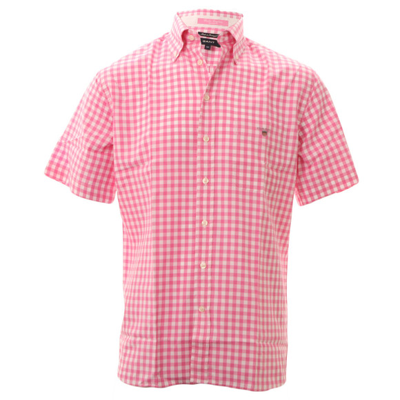 Gant Mens Pink Gant Washed Gingham RBD80 SS Shirt  main image