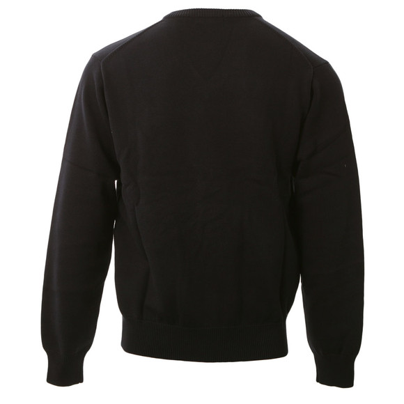 Gant Mens Blue Gant Solid Cotton V Neck Jumper main image