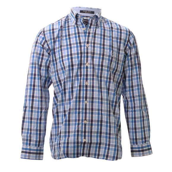 Gant Mens Blue Gant A P Portofino Poplin Large Check Shirt main image