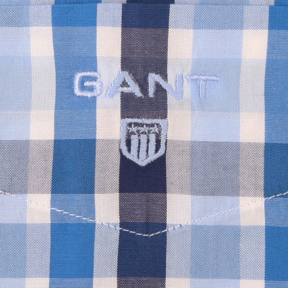 Gant Mens Blue Gant A P Portofino Poplin Large Check Shirt main image