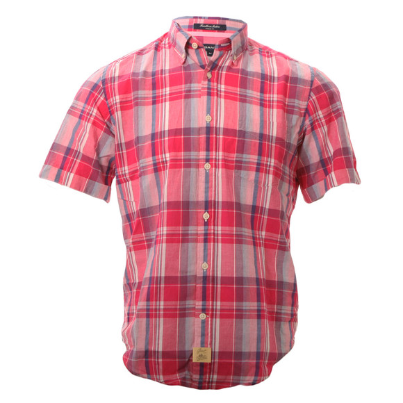Gant Mens Pink Gant A.P. Handloom Madras CSPBD76 SS Shirt  main image