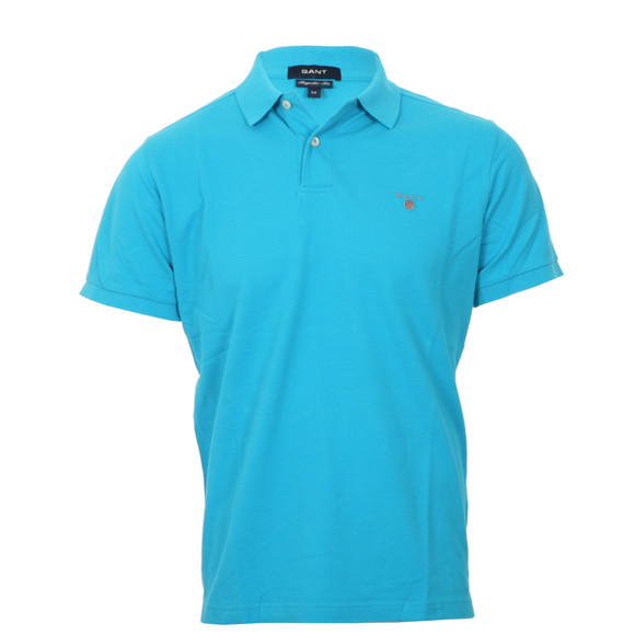 Gant Mens Blue S/S Pique Rugger Polo main image