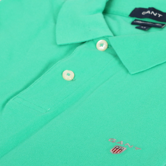 Gant Mens Green S/S Pique Rugger Polo main image