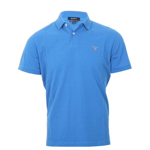 Gant Mens Blue S/S Pique Rugger Polo main image