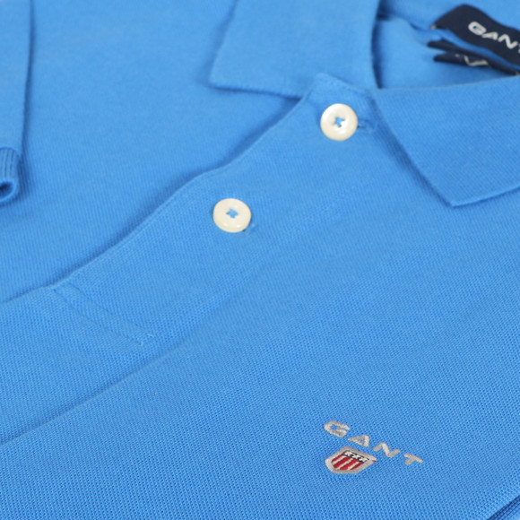 Gant Mens Blue S/S Pique Rugger Polo main image