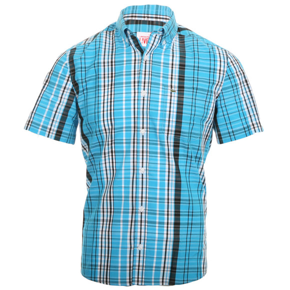Lacoste Live Mens Blue Lacoste L!ve CH5216 Check Shirt SS #1