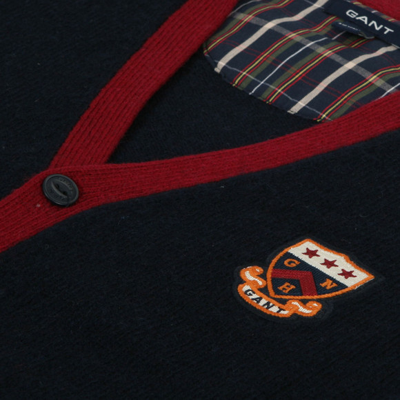 Gant Boys Blue Gant Lambswool University Cardigan main image
