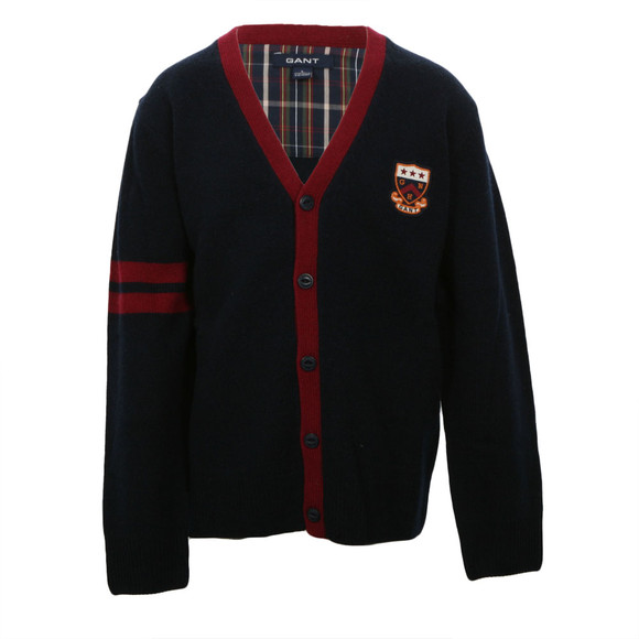 Gant Boys Blue Gant Lambswool University Cardigan main image