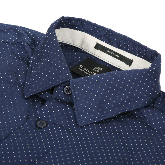 Scotch & Soda Mens Blue Scotch & Soda Printed Dots Shirt main image