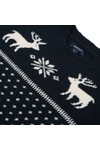Gant Boys Blue Gant Wool Reindeer Crew Neck Jumper