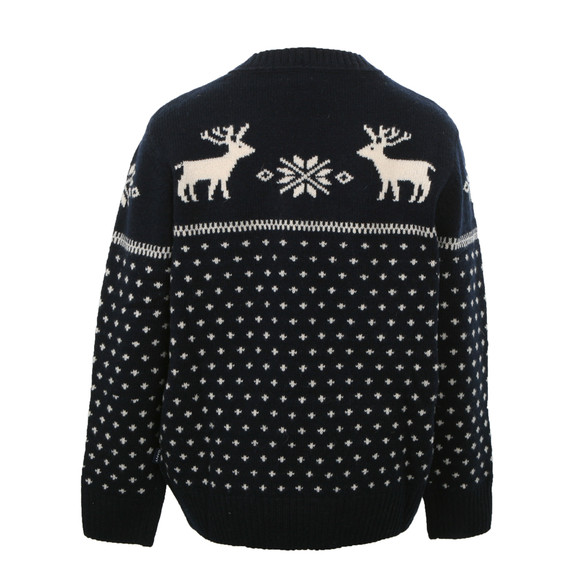 Gant Boys Blue Gant Wool Reindeer Crew Neck Jumper main image