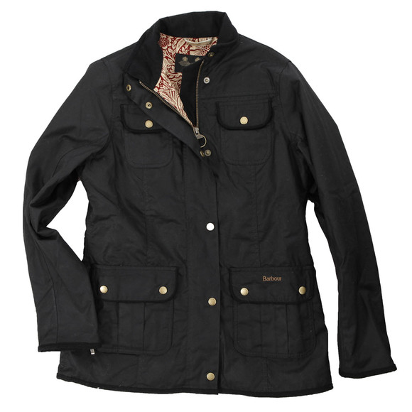 Barbour Lifestyle Womens Black Barbour Black Morris Utility Wax Jacket #1