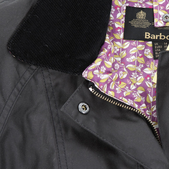 Barbour Lifestyle Womens Grey Barbour Dark Charcoal Liberty Beadnell Wax Jacket #2
