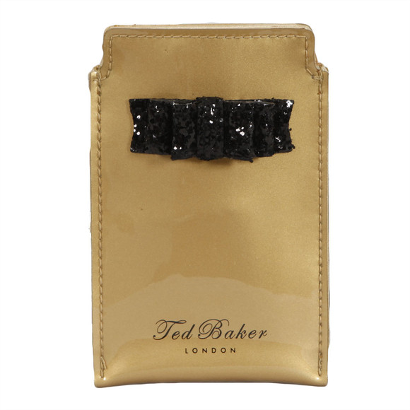 Ted Baker Womens Gold Demelza Glitter Bow I Phone Case #1
