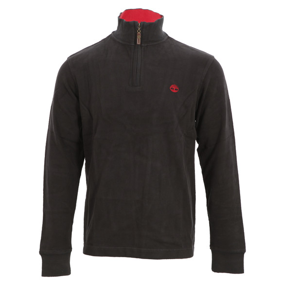 Timberland Mens Black Timberland Half Zip Funnel Neck Sweat main image
