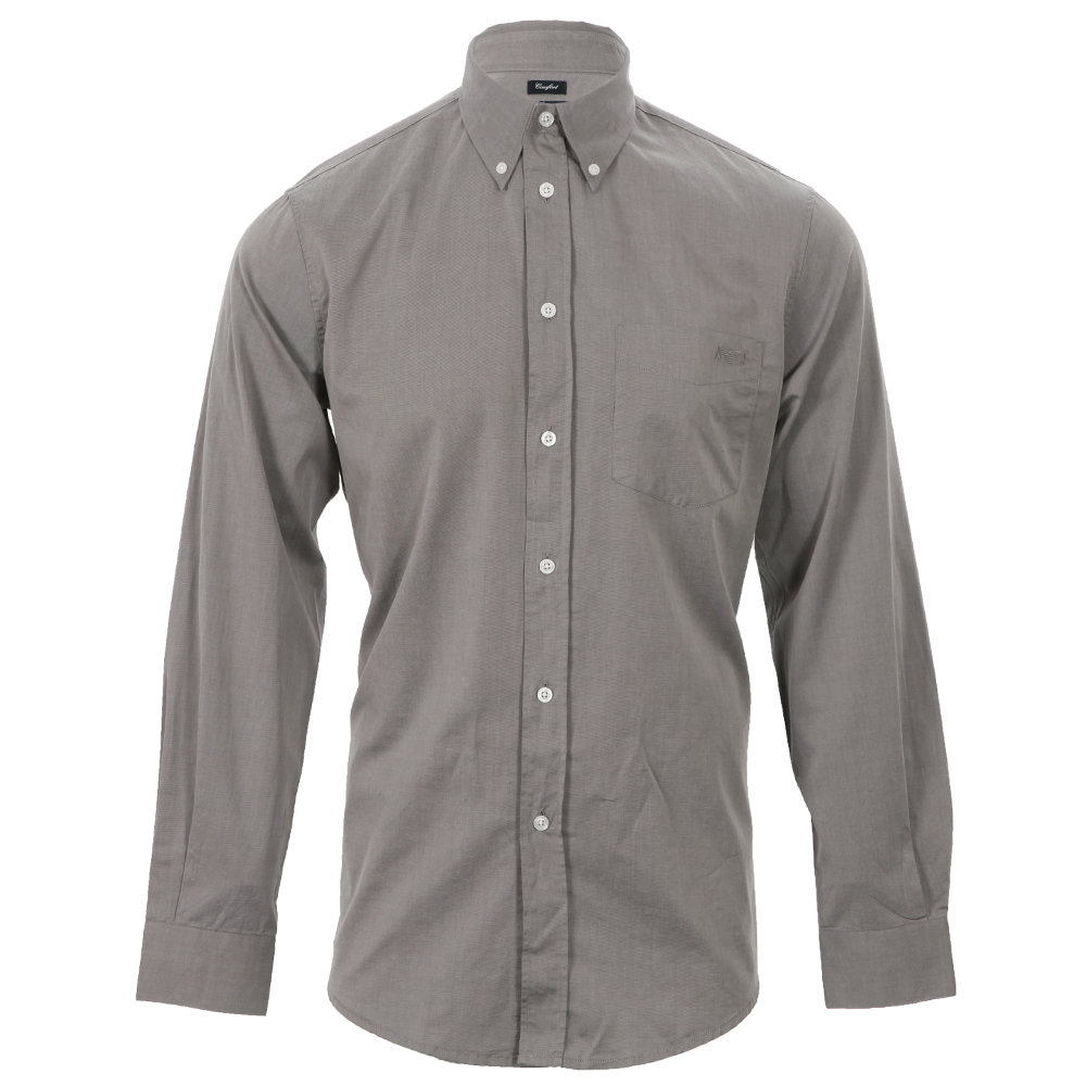 Armani Jeans 06C49 Grey Plain Button Down Shirt Oxygen Clothing
