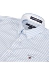 Gant Boys Blue Gant Boys M.M. Long Beach Poplin Stripe Shirt