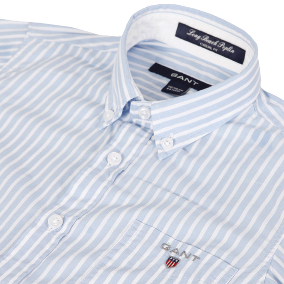 Gant Boys Blue Gant Boys M.M. Long Beach Poplin Stripe Shirt main image