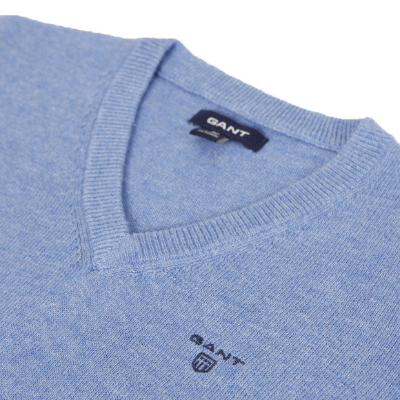 Gant Boys Blue Gant M.M. Boys Lightweight Cotton V Neck Jumper main image