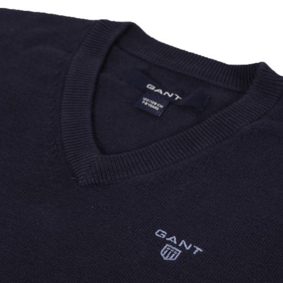 Gant Boys Blue Gant M.M. Lightweight Cotton V Neck Jumper main image