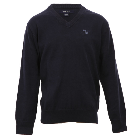 Gant Boys Blue Gant M.M. Lightweight Cotton V Neck Jumper main image