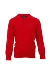 Gant Boys Red Gant M.M. Lightweight Cotton V Neck Jumper
