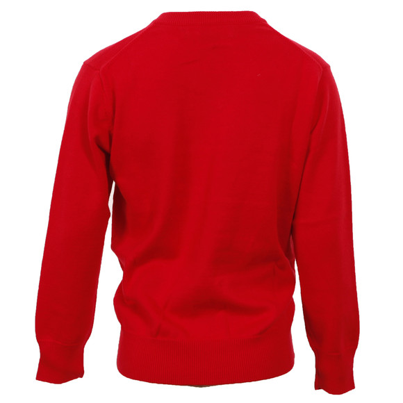 Gant Boys Red Gant M.M. Lightweight Cotton V Neck Jumper main image
