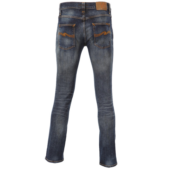 Nudie Jeans Mens Blue Nudie Grim Tim Organic Crushed Jeans main image