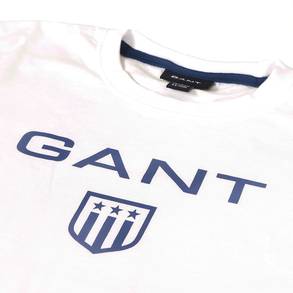 Gant Boys White Gant M.M. Shield Crew Tee in White main image