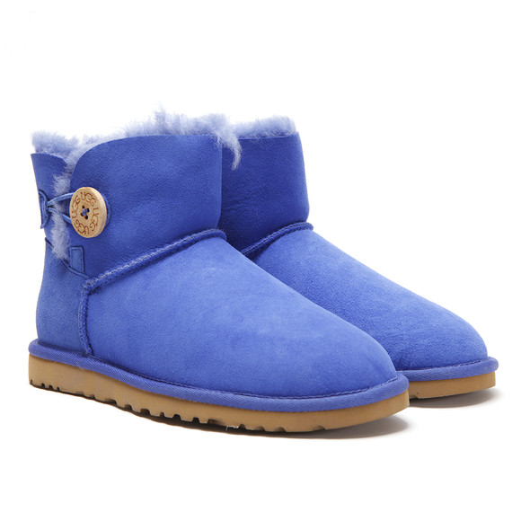 Ugg Womens Blue Ugg Sapphire Blue Bailey Button Mini Boot main image