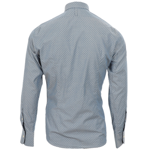J.Lindeberg Mens Blue J.Lindeberg Ward Regular Dot Chambray Shirt #2