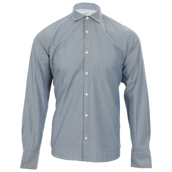 J.Lindeberg Mens Blue J.Lindeberg Ward Regular Dot Chambray Shirt #1