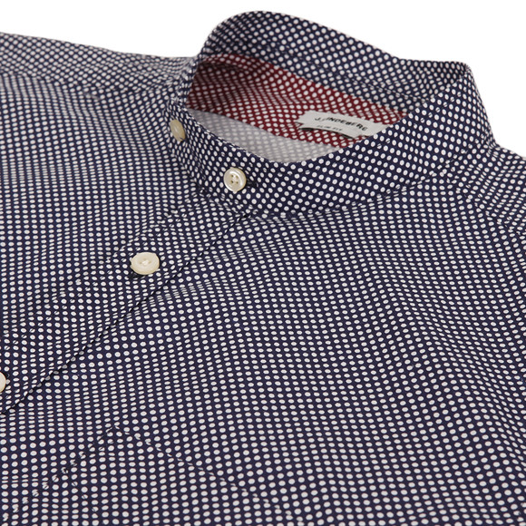 J.Lindeberg Mens Blue J.Lindeberg Bobby Lee Slim Fit Dark Navy Polka Dot Shirt #3