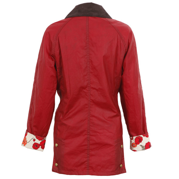 Barbour Lifestyle Womens Red Print Beadnell Wax Jacket main image