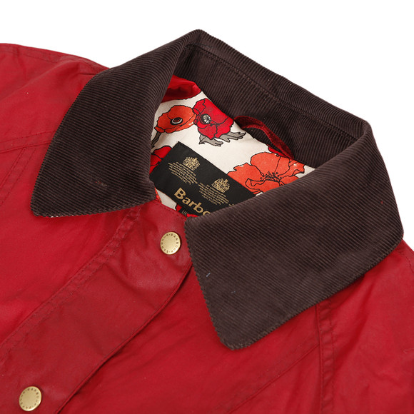 Barbour Lifestyle Womens Red Print Beadnell Wax Jacket main image