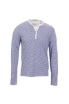 Scotch & Soda Mens Blue Scotch & Soda Blue/White Stripe Double Layer Grandad Tee
