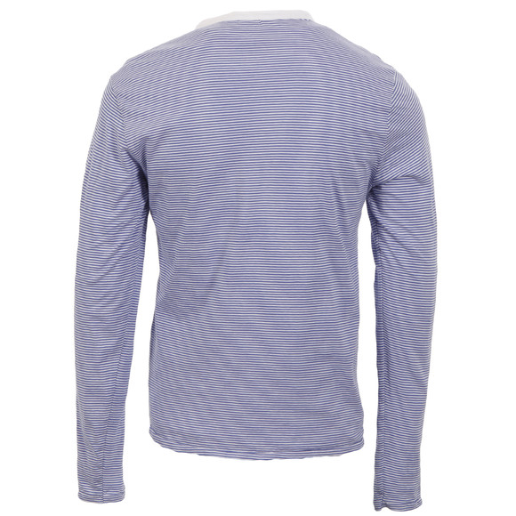 Scotch & Soda Mens Blue Scotch & Soda Blue/White Stripe Double Layer Grandad Tee main image